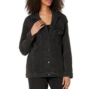 The Drop Women's Andrea Oversized Denim Jacket Size XL in Faded Carbon